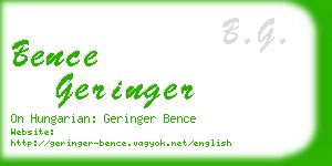 bence geringer business card